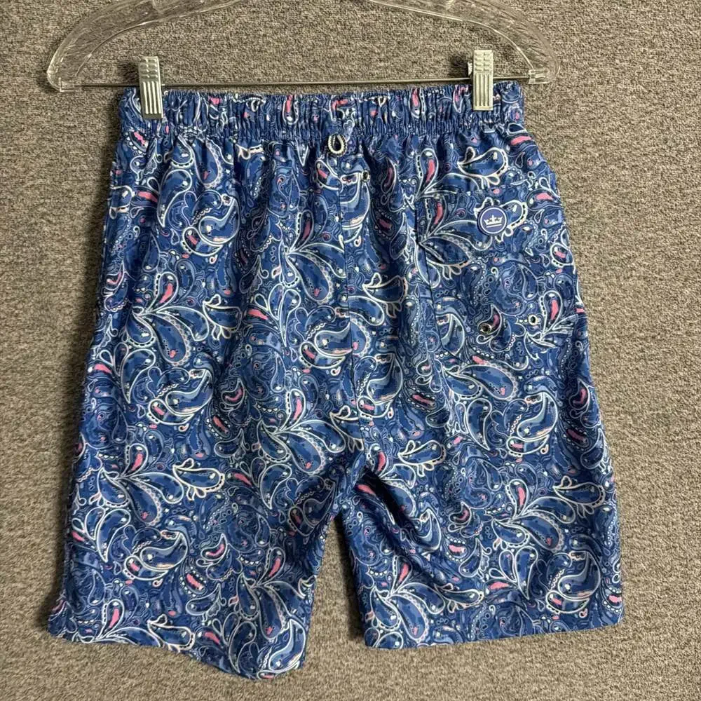 Peter Millar Men's Small Swim Trunks Seaside Paisley Print Shorts 8